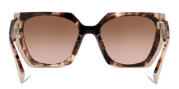 Shop PRADA Rectangle Sunglasses in Tortoise Caramel/Powder online.