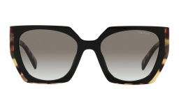 Shop PRADA Rectangle Sunglasses in Black online.