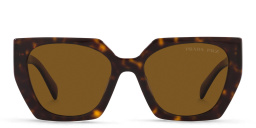 Shop PRADA Rectangle Sunglasses in Tortoise online.