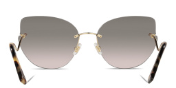 Shop MIU MIU Rimless Cat Eye Sunglasses in Pale Gold online.