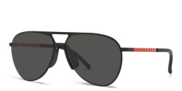 Prada Linea Rossa Pilot Sunglasses in Matte Black – Product Photo 2