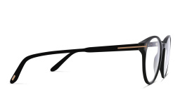 TOM FORD T Logo Round Eyeglasses in Shiny Black – Product Photo 3