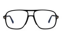 Shop TOM FORD T Logo Aviator Eyeglasses in Shiny Black online.