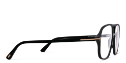 Shop TOM FORD T Logo Aviator Eyeglasses in Shiny Black online.