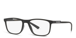 Shop Dolce & Gabbana Wide Rectangle Eyeglasses in Matte Black online.