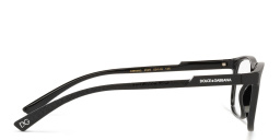 Shop Dolce & Gabbana Wide Rectangle Eyeglasses in Matte Black online.