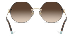 Shop TIFFANY Irregular Sunglasses in Pale Gold online.