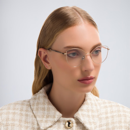 Shop JIMMY CHOO Butterfly Eyeglasses in Rose Gold online.
