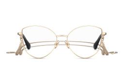 Shop JIMMY CHOO Butterfly Eyeglasses in Rose Gold online.