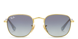 Shop Ray-Ban Junior Frank Kids Square Sunglasses in Gold online.