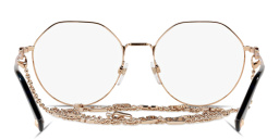 VALENTINO V Logo Irregular Eyeglasses with Removable Chain in Rose Gold – Product Photo 4
