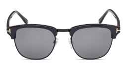 Shop TOM FORD Henry Square Sunglasses in Shiny Black online.