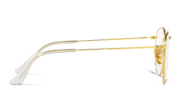 Shop Ray-Ban Unisex Round Eyeglasses in Gold online.