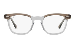 Ray-Ban Hawkeye Unisex Square Eyeglasses in Transparent Brown – Product Photo 1