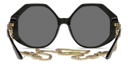 VERSACE Greca Oversized Wide Sunglasses in Black – Product Photo 4