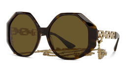 VERSACE Greca Oversized Wide Sunglasses in Havana – Product Photo 2