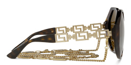 VERSACE Greca Oversized Wide Sunglasses in Havana – Product Photo 3