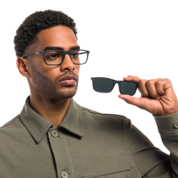 Emporio Armani Rectangle Eyeglasses in Matte Black – Product Photo 9