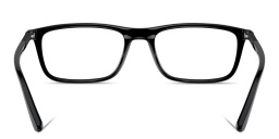 Shop Emporio Armani Logo Signature Wide Rectangle Eyeglasses in Black online.