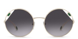 Shop BVLGARI Round Sunglasses in Pale Gold online.