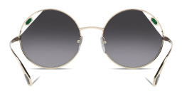 Shop BVLGARI Round Sunglasses in Pale Gold online.