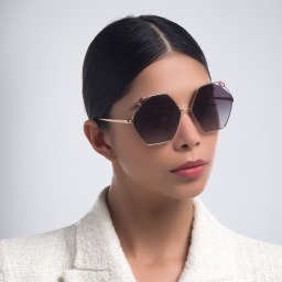 BVLGARI Irregular Sunglasses in Pink Gold – Product Photo 6