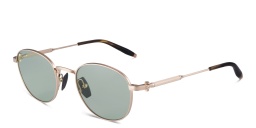 Shop AKONI Pioneer Unisex Round Eyeglasses in Gold online.