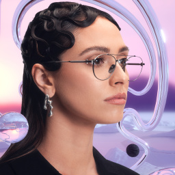 AKONI Mercury Unisex Round Eyeglasses in Silver – Product Photo 9