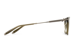 Shop AKONI Zenith Unisex Square Eyeglasses in Dark Green online.