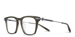 Shop AKONI Unisex Square Eyeglasses in Green online.