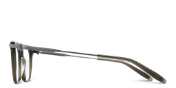 Shop AKONI Unisex Square Eyeglasses in Green online.