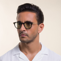 AKONI Gemini Unisex Round Eyeglasses in Black – Product Photo 7