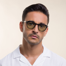 AKONI Gemini Unisex Round Eyeglasses in Black – Product Photo 8