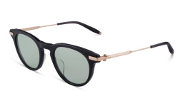 AKONI Gemini Unisex Round Eyeglasses in Black – Product Photo 2