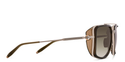 Shop AKONI Stargazer Aviator Sunglasses in Silver online.