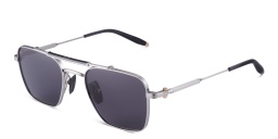 AKONI Europa Unisex Square Sunglasses in Silver – Product Photo 2