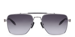 AKONI Eos Unisex Square Sunglasses in Silver – Product Photo 1
