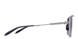 AKONI Eos Unisex Square Sunglasses in Silver – Product Photo 3