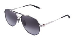 AKONI Hydra Unisex Aviator Sunglasses in Silver – Product Photo 2