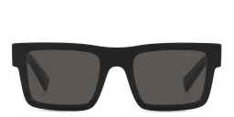 Shop PRADA Rectangle Sunglasses in Black online.