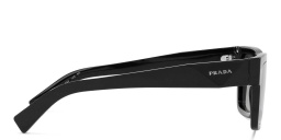 Shop PRADA Rectangle Sunglasses in Black online.
