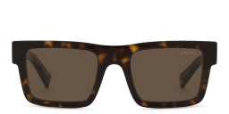 Shop PRADA Rectangle Sunglasses in Tortoise online.
