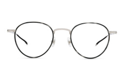 MONTBLANC Snowcap Round Eyeglasses in Silver Grey – Product Photo 1