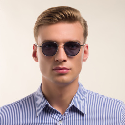 Shop MONTBLANC Square Sunglasses in Blue online.