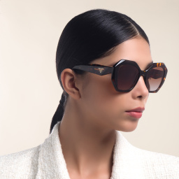 PRADA Irregular Sunglasses in Tortoise – Product Photo 6