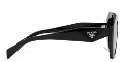 Shop PRADA Irregular Sunglasses in Black online.