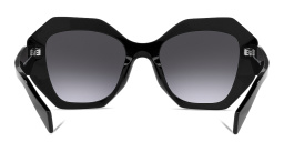 Shop PRADA Irregular Sunglasses in Black online.
