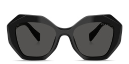 نظارة شمسية بتصميم غير منتظم من برادا بلون أسود - صورة المنتج 1