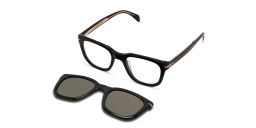 Shop DAVID BECKHAM Square Eyeglasses in Black online.