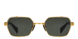 BALMAIN Brigade-III Unisex Rectangle Sunglasses in Gold – Product Photo 1